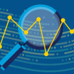 Drawing of magnifying glass examining data points